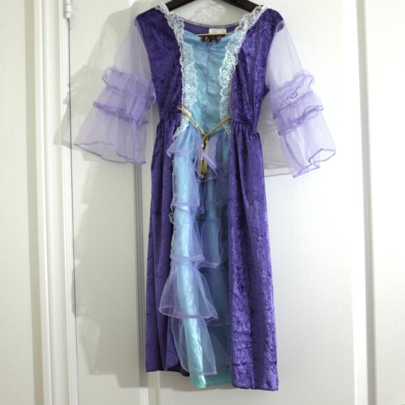Teetot & co  Rapunzel Purple Costume Deluxe Mesh & Velvet Dress - Picture 1 of 9
